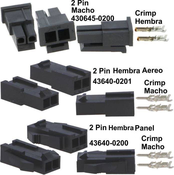 Conectores Molex MX43 MicroFit 2P